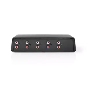 Comutator audio analogic Nedis 4x (2x RCA Stereo mama) - 1x RCA Stereo mama +iesire casti negru