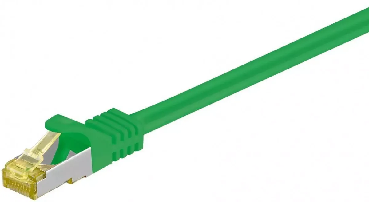 Cablu patch SFTP CAT7 0.25m verde 2x RJ45 cupru ecranat Goobay